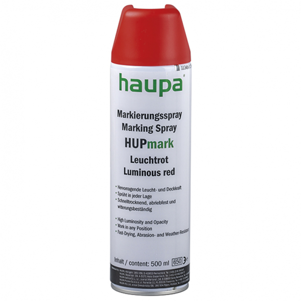 MARKER W SPRAYU HUPMARK CZERWONY 500 ML - 170140 - HAUPA