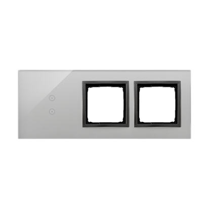 Panel dotykowy S54 Touch, 3 moduły, 2 pola dotykowe pionowe + 2 otwory na osprzęty S54, burzowa chmura - DSTR3300/72 - KONTAKT SIMON