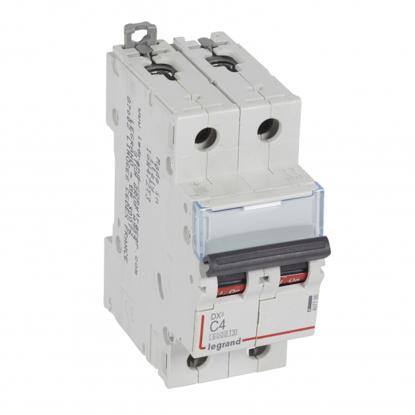 WYŁĄCZNIK NADPRĄDOWY C 4A 2-POLOWY CHARAKTERYSTYKA C SERII DX3 S302 - 407795 - LEGRAND