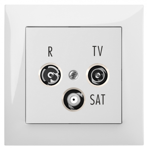 GNIAZDO ANTENOWE RTV-SAT KOŃCOWE MODUŁ BIAŁE SENTIA - 1453-10 - ELEKTRO-PLAST NASIELSK