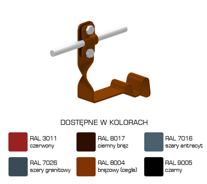 Uchwyt dach.prof.skr.Z-śr. WZÓR 32 H=10cm /LA/    TYP AN-29I/LA/ - E464464 - AN-KOM Sp. z o.o.