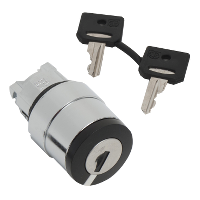 Główka przełącznika 2 pozycyjnego z kluczem NR3131A czarny metalowy Harmony XB4  - ZB4BG220 - SCHNEIDER ELECTRIC