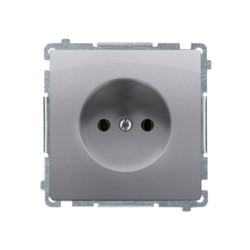 Gniazdo wtyczkowe bez uziemienia (moduł) 16A, 250V~, zaciski śrubowe; stal inox - BMG1.01/21 - KONTAKT SIMON