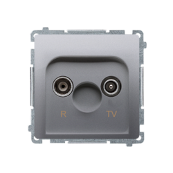Gniazdo antenowe R-TV końcowe, separowane (moduł), 1x wejście: 5&ndash;862 MHz; stal inox - BMZAR1/1.01/21 - KONTAKT SIMON