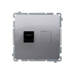GNIAZDO KOMPUTEROWE POJEDYNCZE RJ45 KAT. 5 INOX BASIC - BMF51.02/21 - KONTAKT SIMON