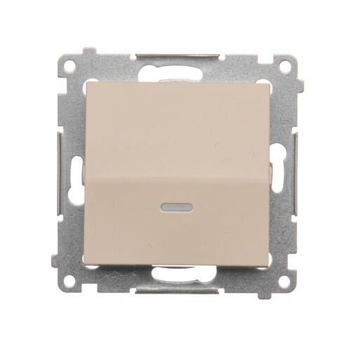Łącznik schodowy z podświetleniem LED bez piktogramu (moduł) 10AX, 250V~, szybkozłącza; kremowy - DW6L.01/X/41 - KONTAKT SIMON