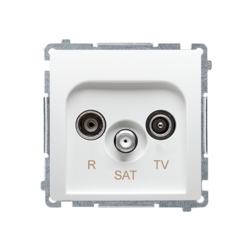 GNIAZDO ANTENOWE RTV-SAT PRZELOTOWE BIAŁY BASIC - BMZAR-SAT10/P.01/11 - KONTAKT SIMON