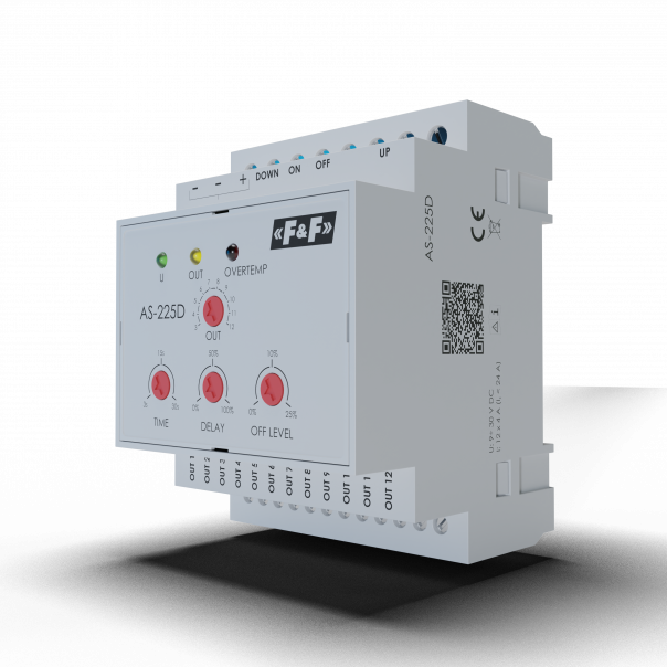 12-kanałowy sterownik schodowy i kaskadowy 9-30V DC - AS-225D - F&F