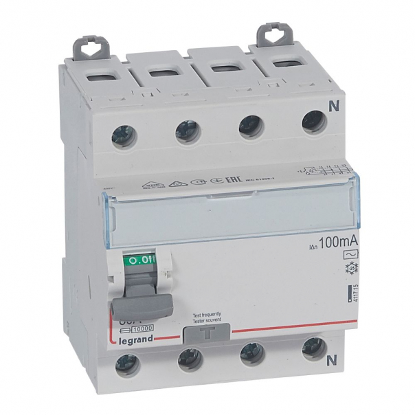 WYŁĄCZNIK RÓŻNICOWY 80A 100MA 4-POLOWY TYP AC SERII DX3 P 304 - 411715 - LEGRAND