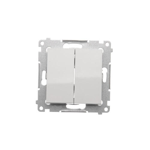 Łącznik krzyżowy podwójny bez piktogramu (moduł) 10AX, 250V~, szybkozłącza; biały - DW7/2.01/X/11 - KONTAKT SIMON