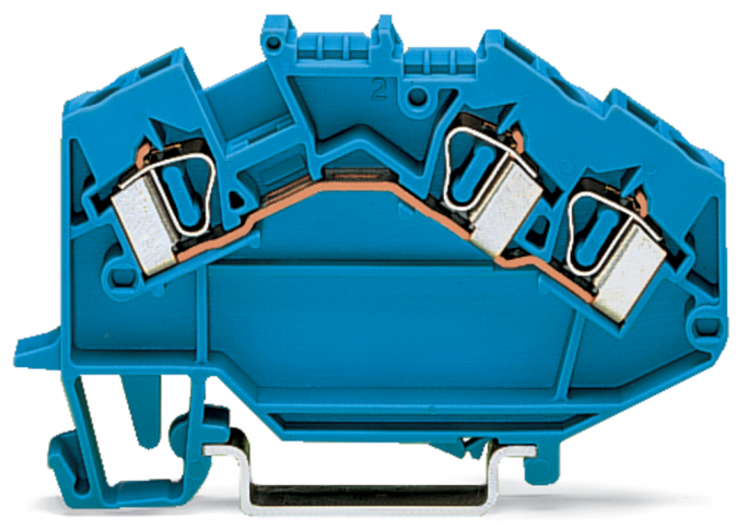 3-przewodowa złączka przelotowa 4 mm2, niebieski - 781-651 - WAGO