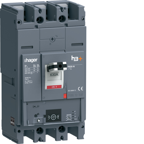 MCCB Wyłącznik mocy h3+ P630 Energy 3x630A 40kA - HNW630NR - HAGER
