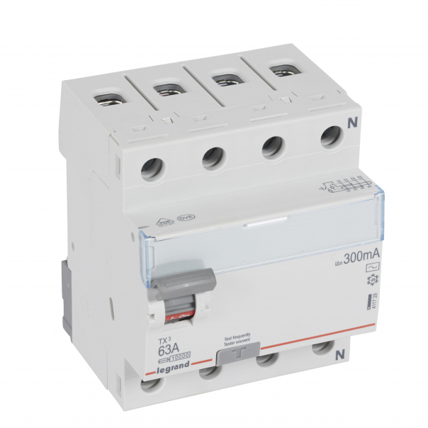 WYŁĄCZNIK RÓŻNICOWY 63A/300MA 4 BIEGUNY TYP AC P304 - 411729 - LEGRAND