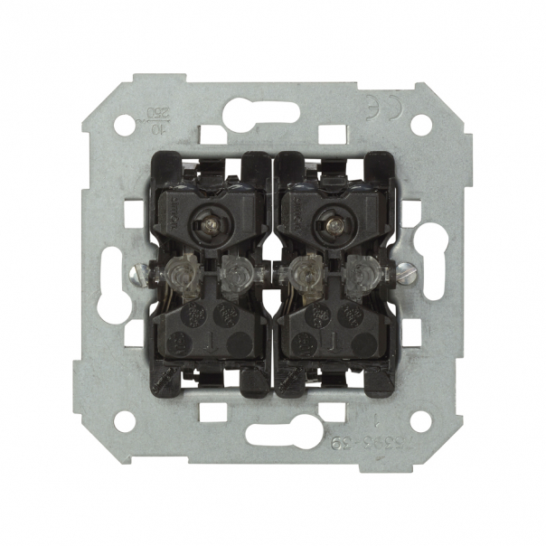 Łącznik podwójny schodowy / swiecznikowy z podświetleniem (mechanizm), 10AX, 250V~, szybkozłącza - 75394-39 - KONTAKT SIMON