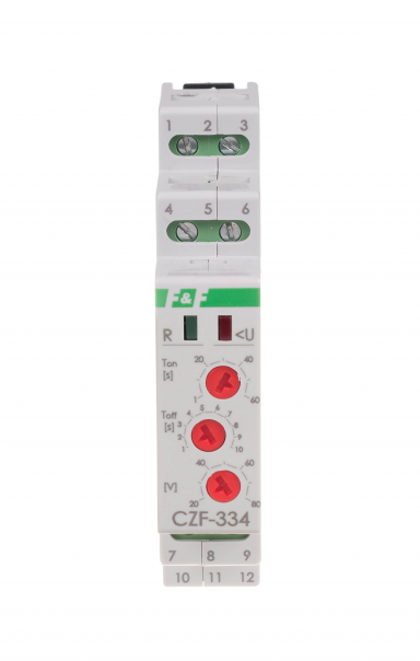 Mikroprocesorowy czujnik zaniku fazy z regulowanym progiem asymetrii - 2 styki separowane 2NO/NC,True RMS - CZF-334-TRMS - F&F