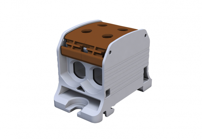 ZŁĄCZKA SZYNOWA GWINTOWA STB 50-2 AL/CU 87320 SIMBLOCK BRĄZOWY - 81002015 - SIMET