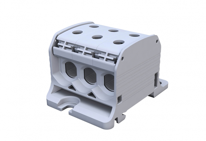 ZŁĄCZKA SZYNOWA GWINTOWA STB 50-3 AL/CU 87360 SIMBLOCK SZARY - 81003002 - SIMET