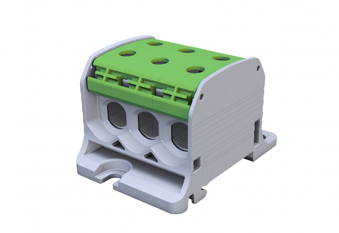 ZŁĄCZKA SZYNOWA GWINTOWA STB 50-3 AL/CU 87360 SIMBLOCK ZIELONY - 81003005 - SIMET