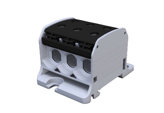 ZŁĄCZKA SZYNOWA GWINTOWA STB 50-3 AL/CU 87360 SIMBLOCK CZARNY - 81003007 - SIMET
