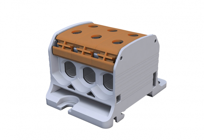 ZŁĄCZKA SZYNOWA GWINTOWA STB 50-3 AL/CU 87360 SIMBLOCK BRĄZOWY - 81003015 - SIMET