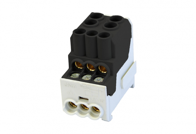 BLOK ROZDZIELCZY DYSTRYBUCYJNY SDB 100 AL/CU 80010 SIMBLOCK CZARNY - 81601007 - SIMET