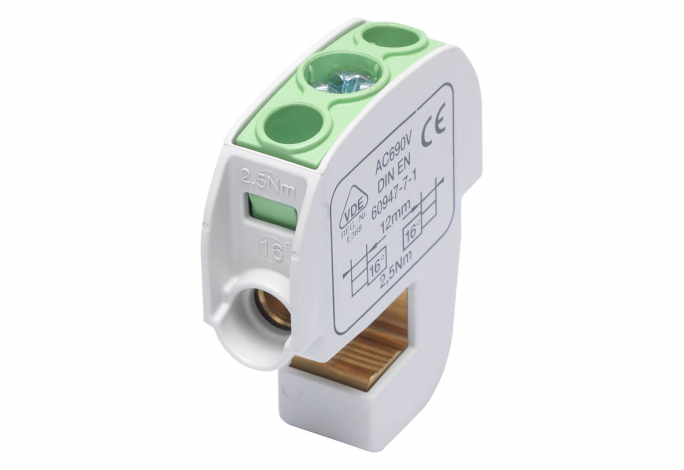 ZACISK IZOLOWANY SZYNOWY SBB 16 86105 SIMBLOCK ZIELONY - 81550005 - SIMET