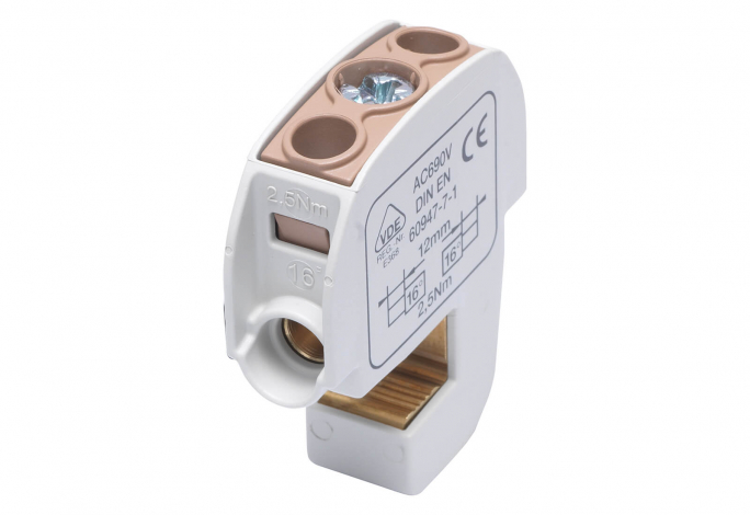 ZACISK IZOLOWANY SZYNOWY SBB 16 86105 SIMBLOCK BRĄZOWY|PRĄD ZNAMIONOWY:192A|NAPIĘCIE ZNAMIONOWE:1000V|PRZEKRÓJ:1x70mm2/MSUB/2x25mm2/3x16mm2 - 81550015 - SIMET