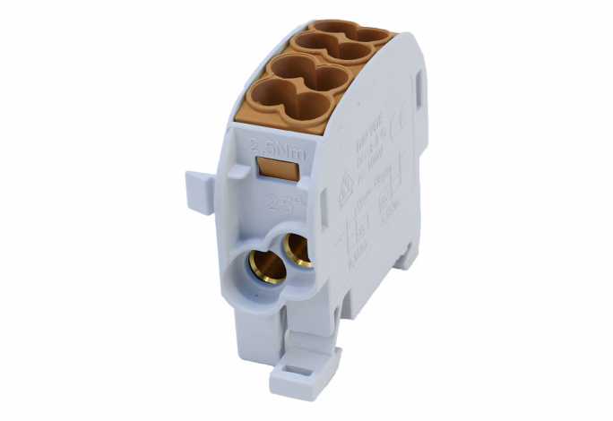 BLOK ROZDZIELCZY ODGAŁĘŹNY SCB 25-5X AL/CU 80110 SIMBLOCK BRĄZOWY - 81501015 - SIMET