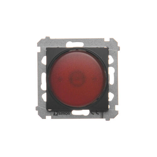 Sygnalizator świetlny LED – światło czerwone (moduł) 230V~; czarny - DSS2.01/49 - KONTAKT SIMON