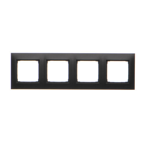Ramka 4-krotna PREMIUM do puszek karton-gips IP20 / IP44; czarny - DRK4/49 - KONTAKT SIMON