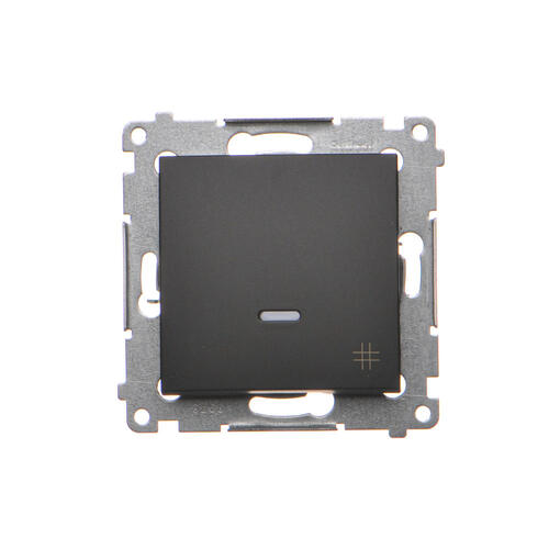 Łącznik krzyżowy z podświetleniem LED (moduł) 10AX, 250V~, szybkozłącza; czarny - DW7L.01/49 - KONTAKT SIMON