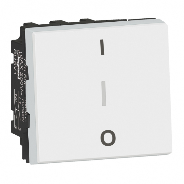 ŁĄCZNIK DWUPOLOWY - 2 MODUŁY BIAŁY 20AX-250V~ MOSAIC - 077050L - LEGRAND