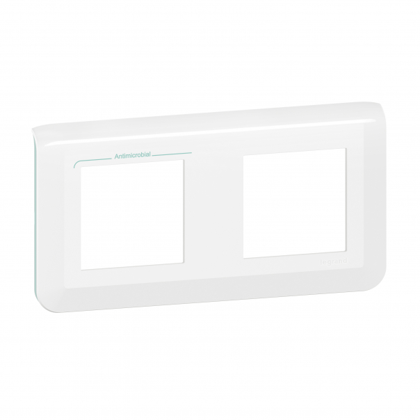 RAMKA PODWÓJNA POZIOMA 2X2 MODULY BIAŁA ANTYBAKTERYJNA DO UCHWYTU MOSAIC - 078725L - LEGRAND