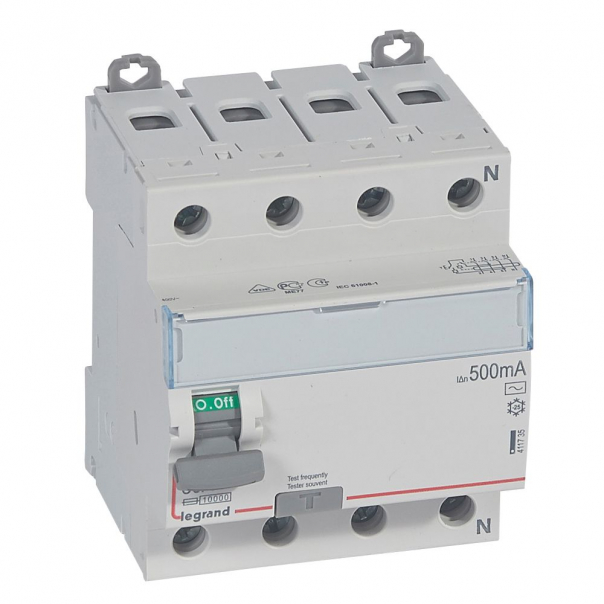 WYŁĄCZNIK RÓŻNICOWY 80A 500MA 4-POLOWY TYP AC SERII DX3 P 304 - 411735 - LEGRAND