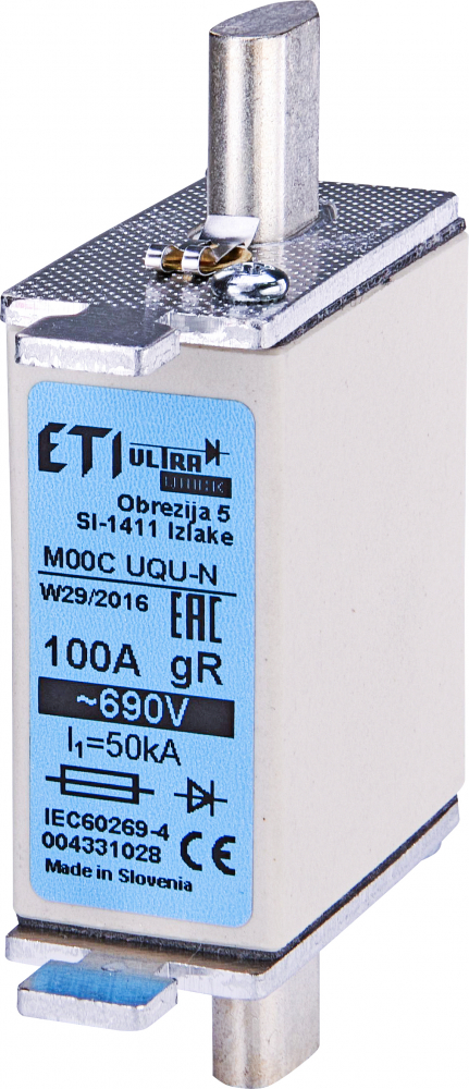 WKŁADKA TOPIKOWA NH - ULTRASZYBKA / GR M000UQU-N/35A/690V - 004331023 - ETI