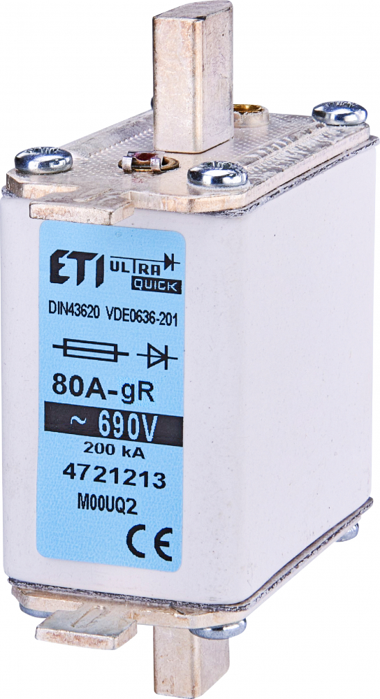 WKŁADKA TOPIKOWA NH - ULTRASZYBKA / GR M000UQ2/125A/690V-K - 004721230 - ETI