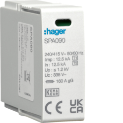 SPD Moduł T1+T2 MOV 1P L-N Iimp=12,5 kA In=12,5kA Imax=50kA Up?1,2kV - SPA090 - HAGER