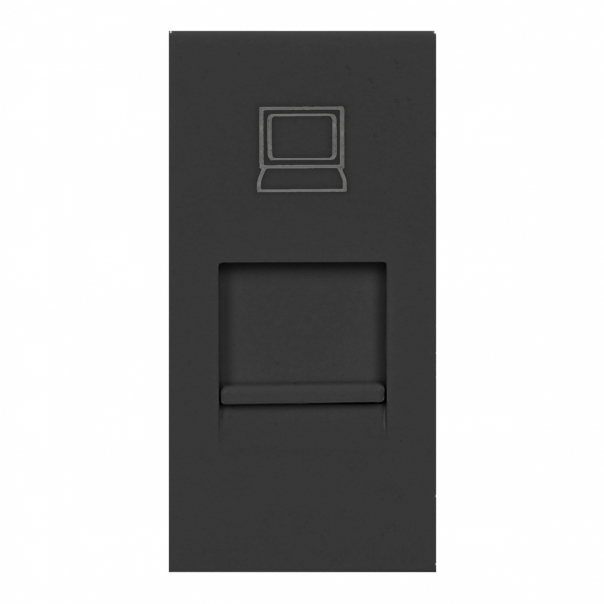 NOEN RJ45, gniazdo modułowe 22,5x45mm RJ45 cat 5e, czarne - OR-GM-9010/B/RJ45 - ORNO