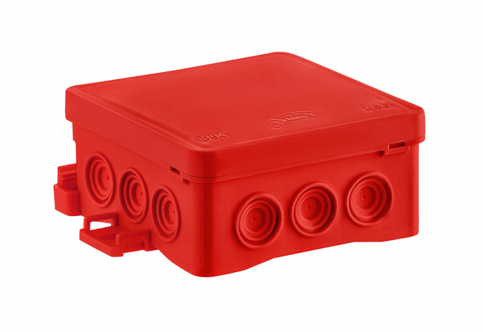PUSZKA NATYNK 85X40X85 NS6 BEZHALOGENOWA IP54 UV CZERWONY FASTBOX&HOOK - 35346101 - SIMET