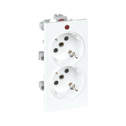 Gniazdo podwójne CIMA schuko 2x230V~ 16A; czysta biel - S1/9 - KONTAKT SIMON
