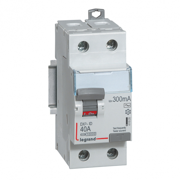 WYŁĄCZNIK RÓŻNICOWY 40A 300MA 2-POLOWY TYP AC SERII DX3 P302 - 411525 - LEGRAND