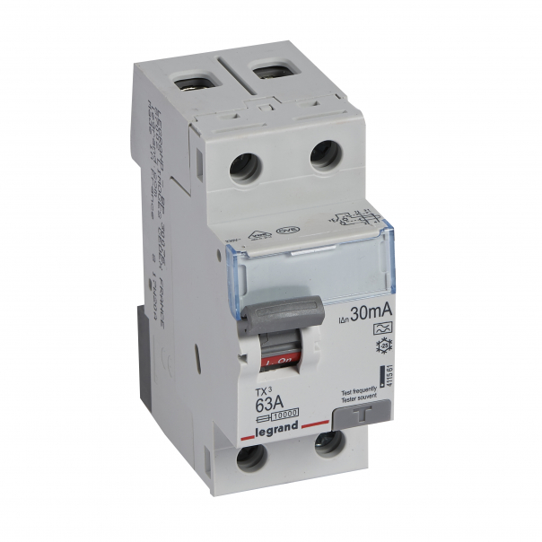 WYŁĄCZNIK RÓŻNICOWY 63A 30MA 2-POLOWY TYP A SERII TX3 P 302 - 411561 - LEGRAND