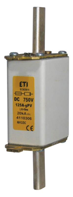 WKŁADKA TOPIKOWA NH - ULTRASZYBKA / DC NH1 GR 63A/750V DC - 004110514 - ETI