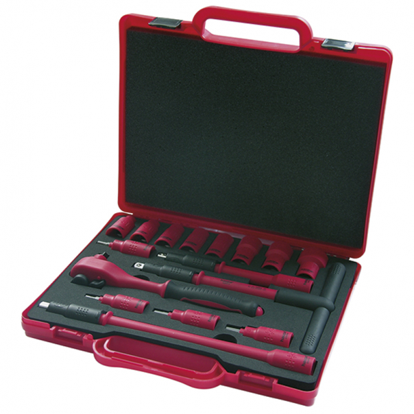 ZESTAW KLUCZY NASADOWYCH VDE3/8" ECO W WALIZECZCE - 220402 - HAUPA