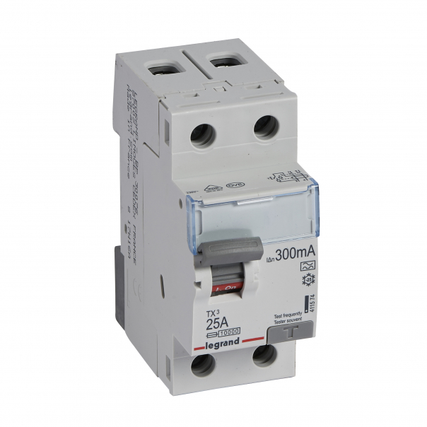 WYŁĄCZNIK RÓŻNICOWY 25A 300MA 2-POLOWY TYP A SERII TX3 P 302 - 411574 - LEGRAND