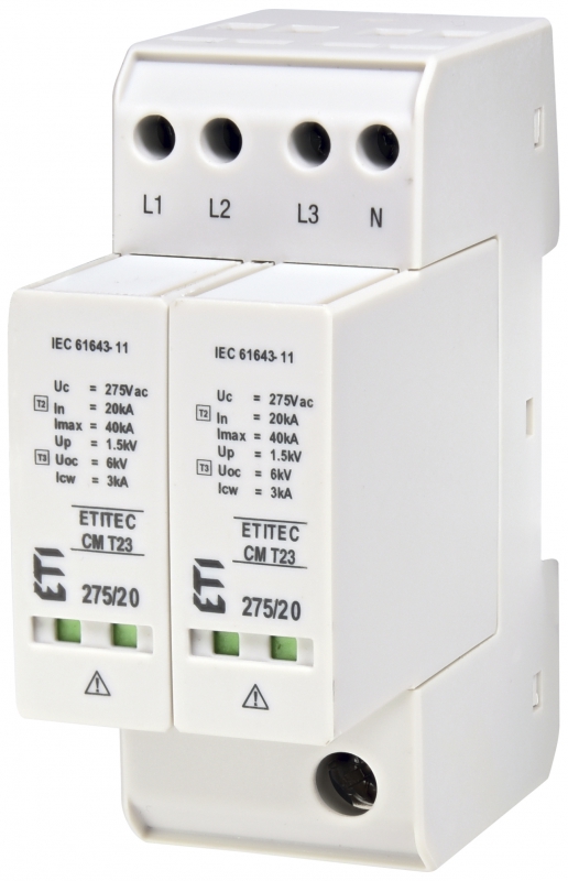 Ogranicznik przepięć typ T2+T3 (C+D) ETITEC CM T23 275/20 4+0 TN-S - 002440652 - ETI
