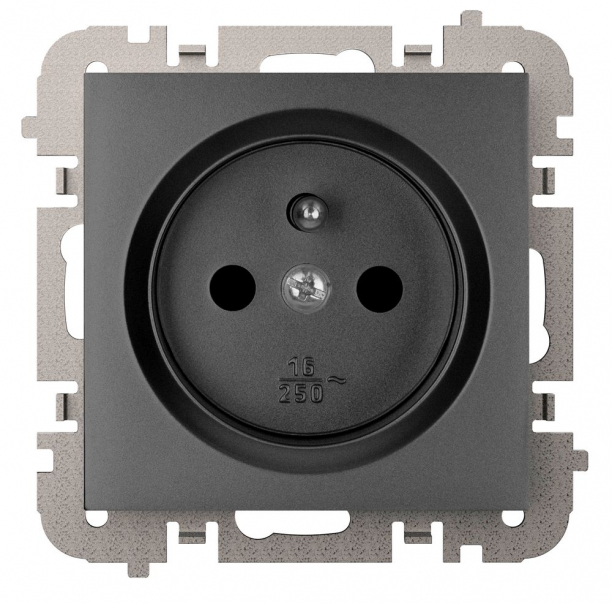 GNIAZDO POJEDYNCZE 2P+Z CZARNY VESTRA - 3833-19 - ELEKTRO-PLAST NASIELSK