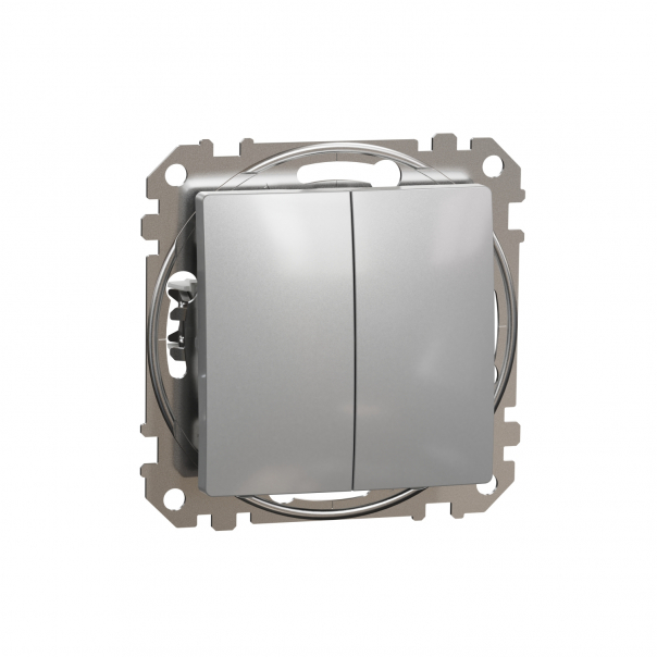 Przycisk podwójny, srebrne aluminium Sedna Design - SDD113118 - SCHNEIDER ELECTRIC