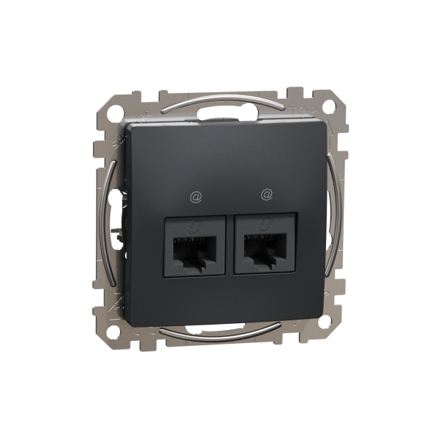 GNIAZDO KOMPUTEROWE PODWÓJNE 2XRJ45 KAT.5E UTP CZARNY ANTRACYT SEDNA DESIGN - SDD114452 - SCHNEIDER ELECTRIC