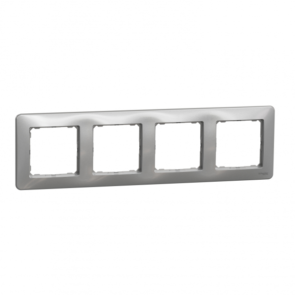 Ramka 4-krotna, srebrne aluminium Sedna Design - SDD313804 - SCHNEIDER ELECTRIC